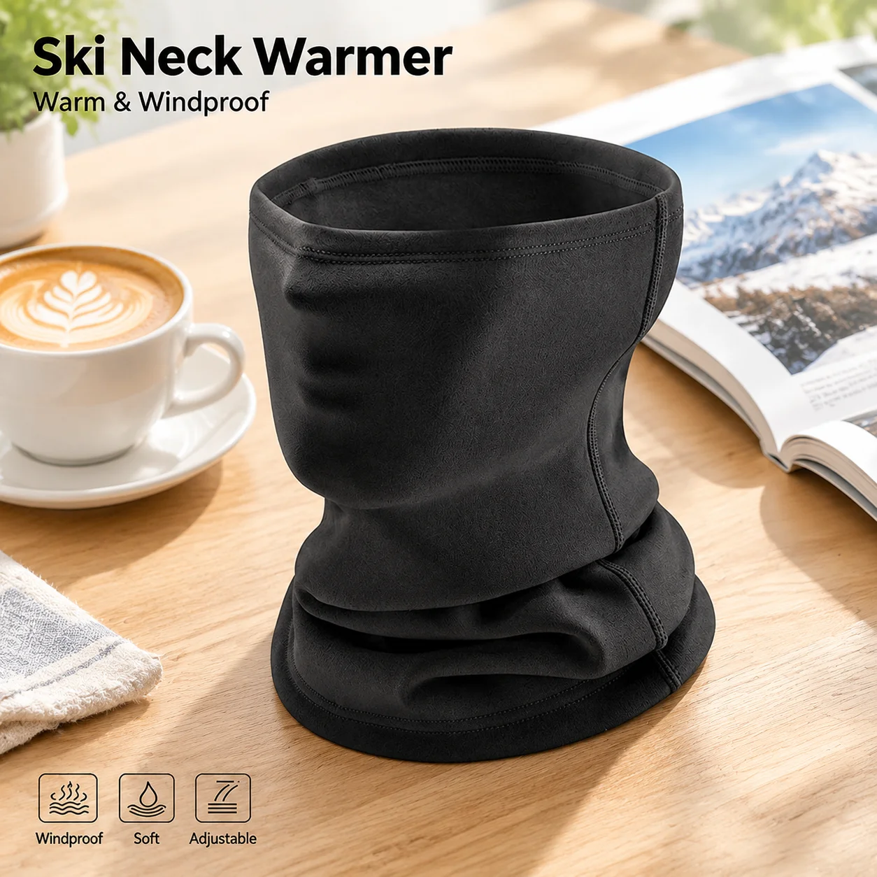 Thermal Fleece Neck Warmer Balaclava Full Face Mask Windproof Cold Proof Delicate Design for Adult Kids Outdoor Sports Cycling