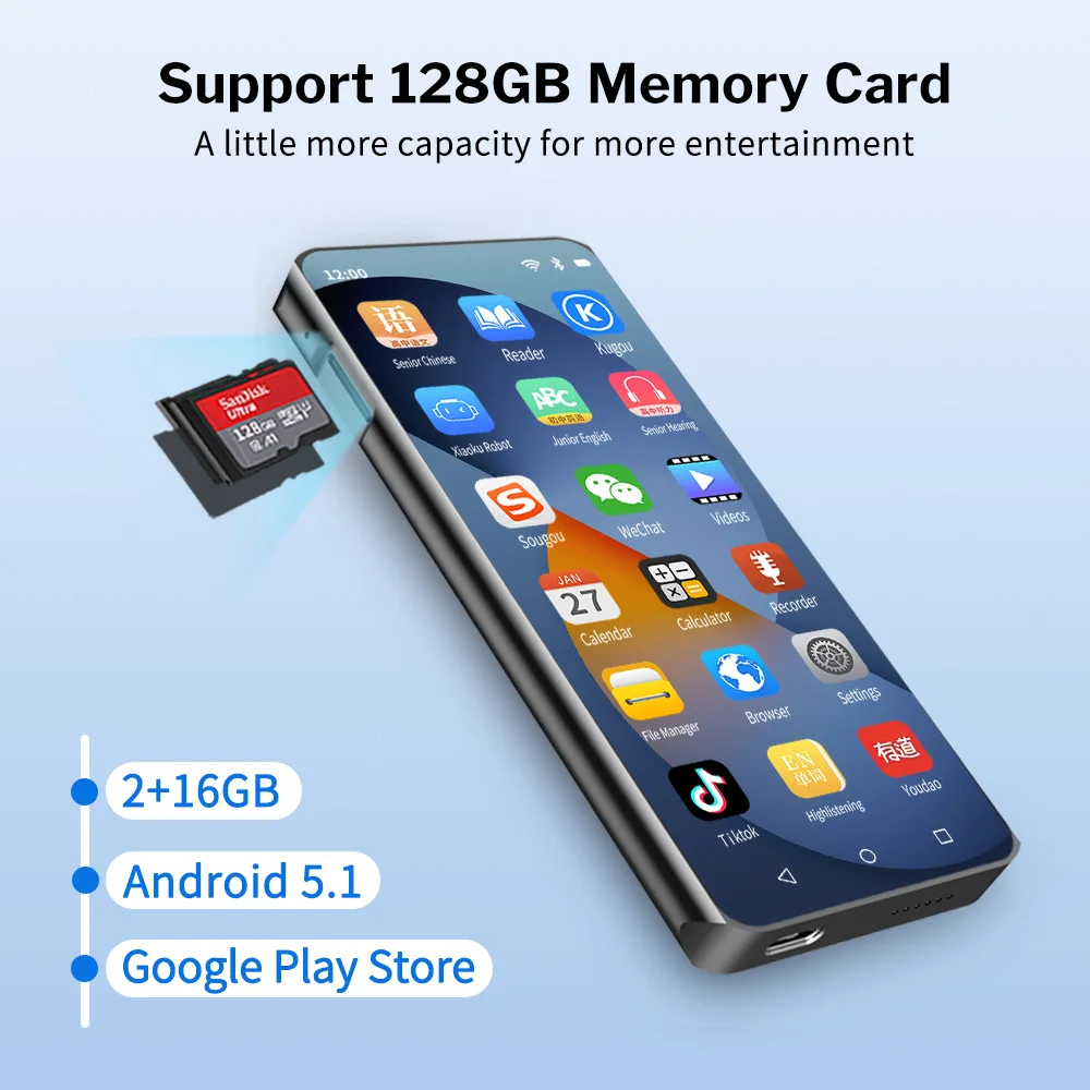 Deelife WIFI MP4 odtwarzacz dotykowy z Bluetooth Android MP3 odtwarzanie muzyki MP 4