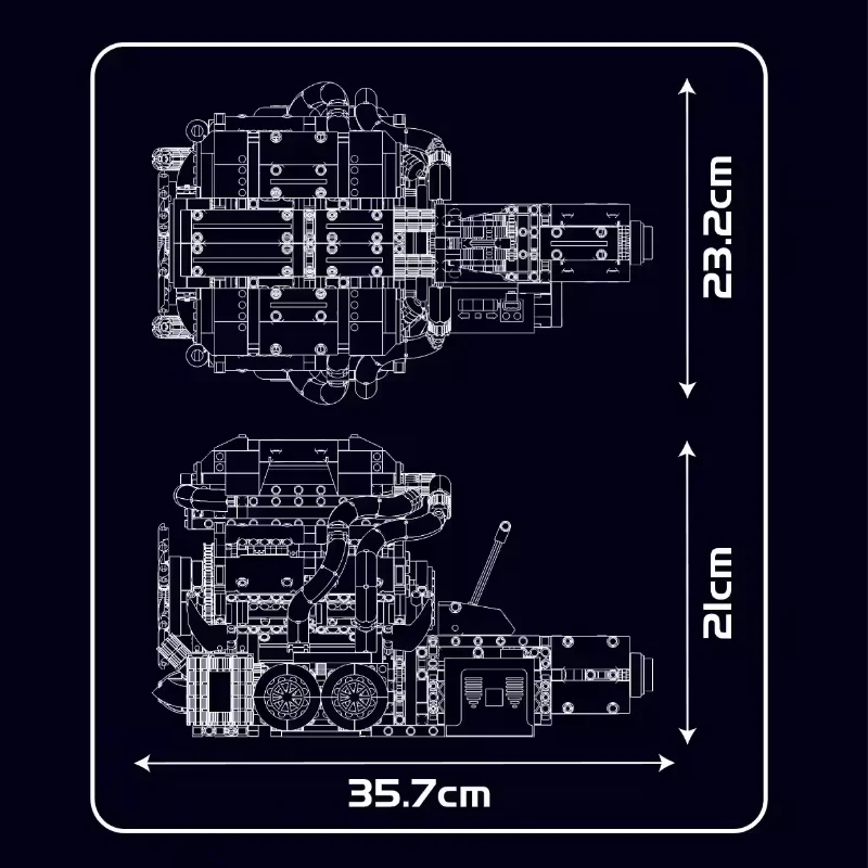 MOLD KING 10201 BUG W16 Kit motore supercar 2024PCS Modello MOC con cambio motore per adulti STEM Education