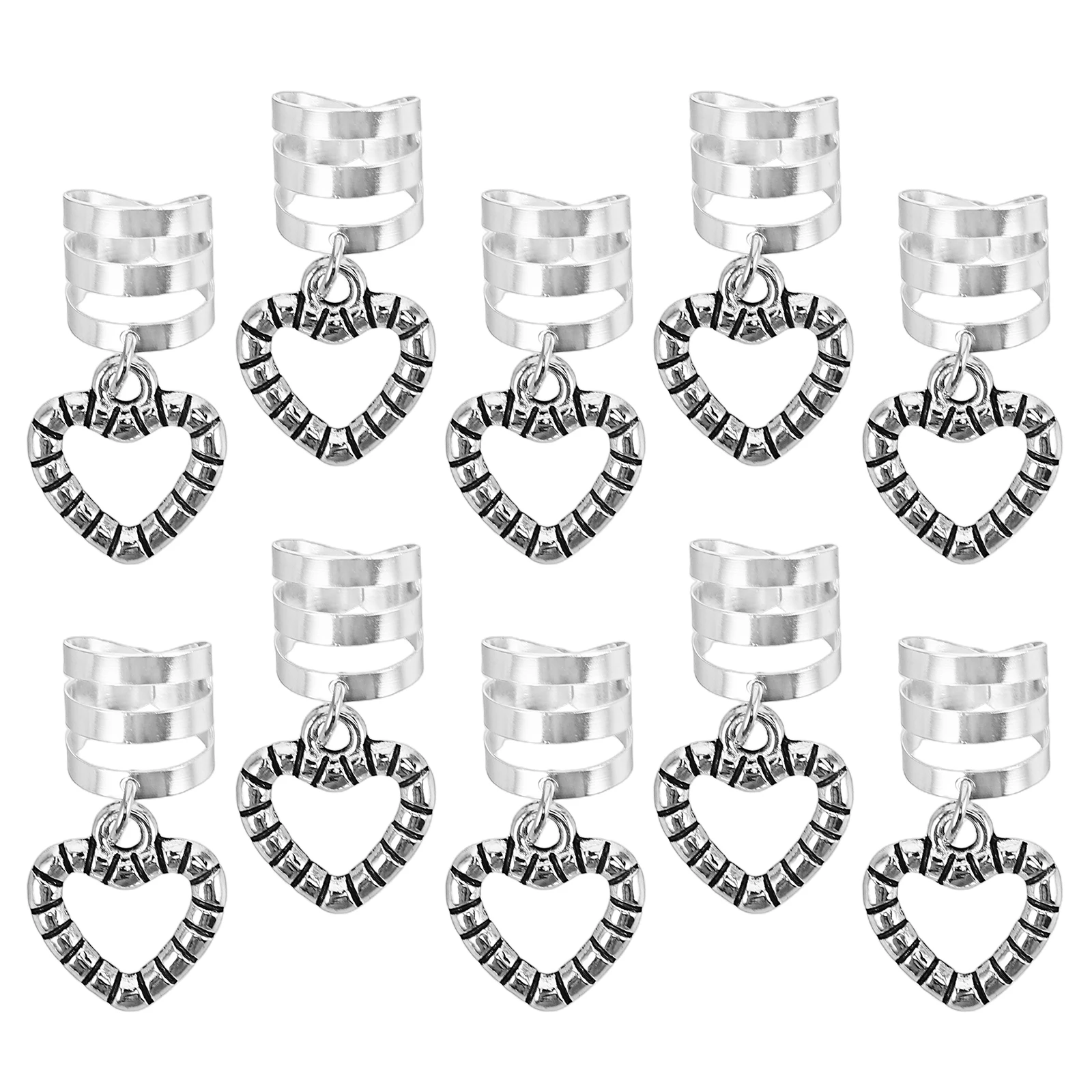

10 Pcs Hair Accessories Buttons Jewelry for Dreadlocks Braiding Decorations Open Cuff Women Hair Cuff Braid Decoration
