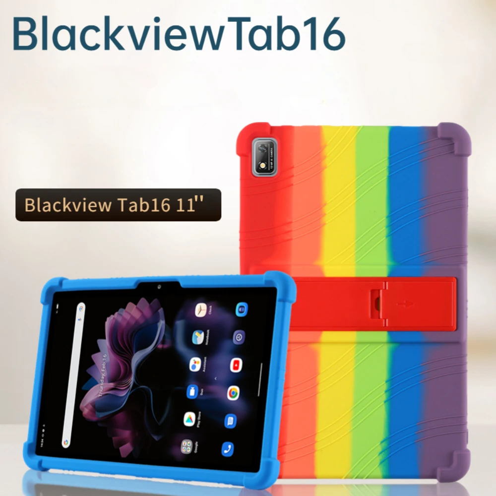 

Kids Case for Blackview Tab 16 11'' Tablet Case Soft Silicon Stand Holder for Blackview Tab16 Full Body Protective Shell