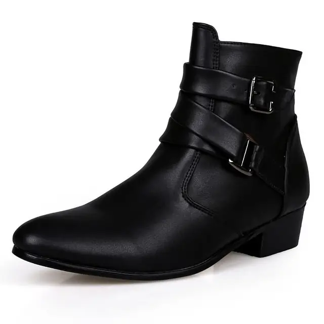 Męskie buty zimowe skórzane krótkie buty buty w stylu brytyjskim płaski obcas buty robocze krótkie buty motocyklowe codzienne buty do kostki sdc3