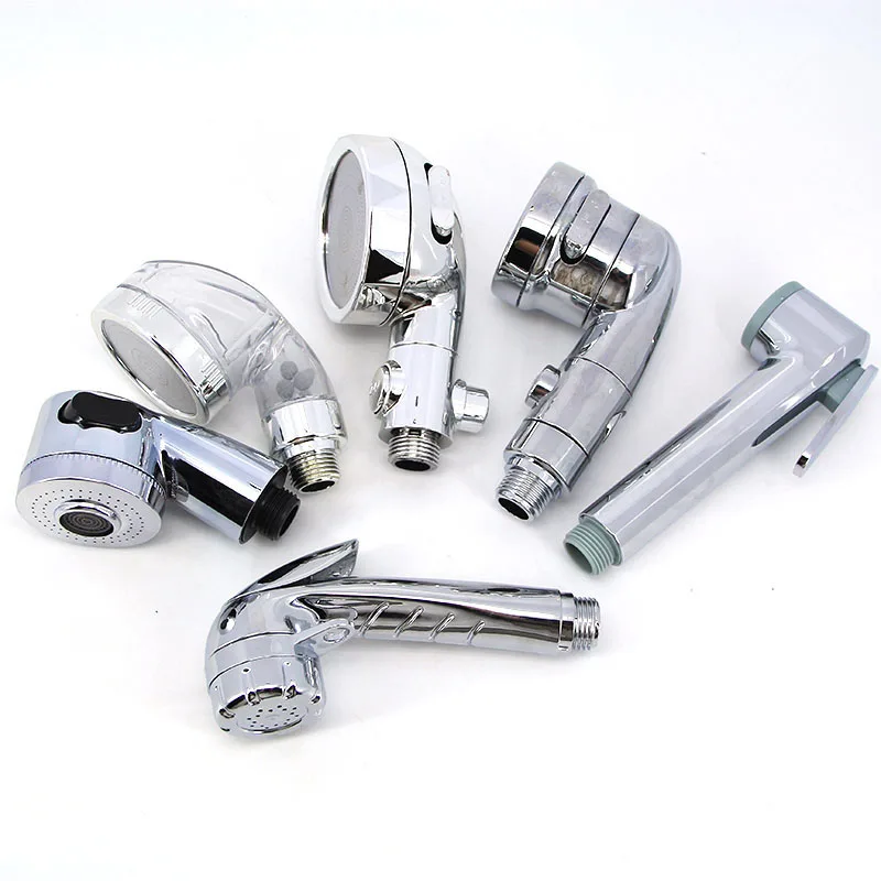 6TYPE ABS plastic silver hand Shampoo small Bed Chair Shower Head Nozzle Hair Salon Side Switch Handheld Hair Washing bath Tools