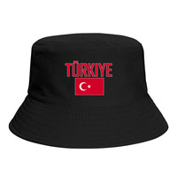 TüRKIYE Turkey Flag Bucket Hats Print Cool Fans Sun Shade Simple Classic Outdoor Summer Fisherman Caps Fishing Cap