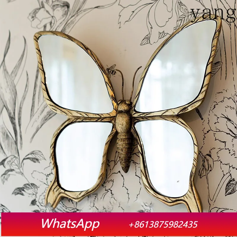 

CX retro old resin butterfly mirror background wall dragonfly decorative painting