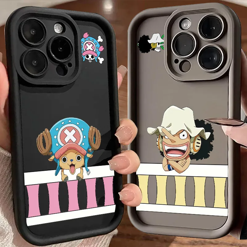

Cute Chopper Usopp Nami Soft Silicone Case For iPhone 17 11 15 16 13 Pro Max 14 Plus 12 16 Pro 16E 17AIR Shockproof Phone Cover