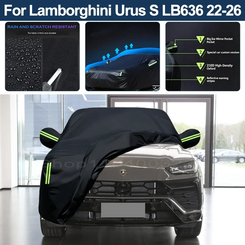 Auto Exterior Sun-Snow Protective Car Cover For Lamborghini Urus S LB636 2022-2026 Waterproof Dustproof Anti-UV Outdoor Cover