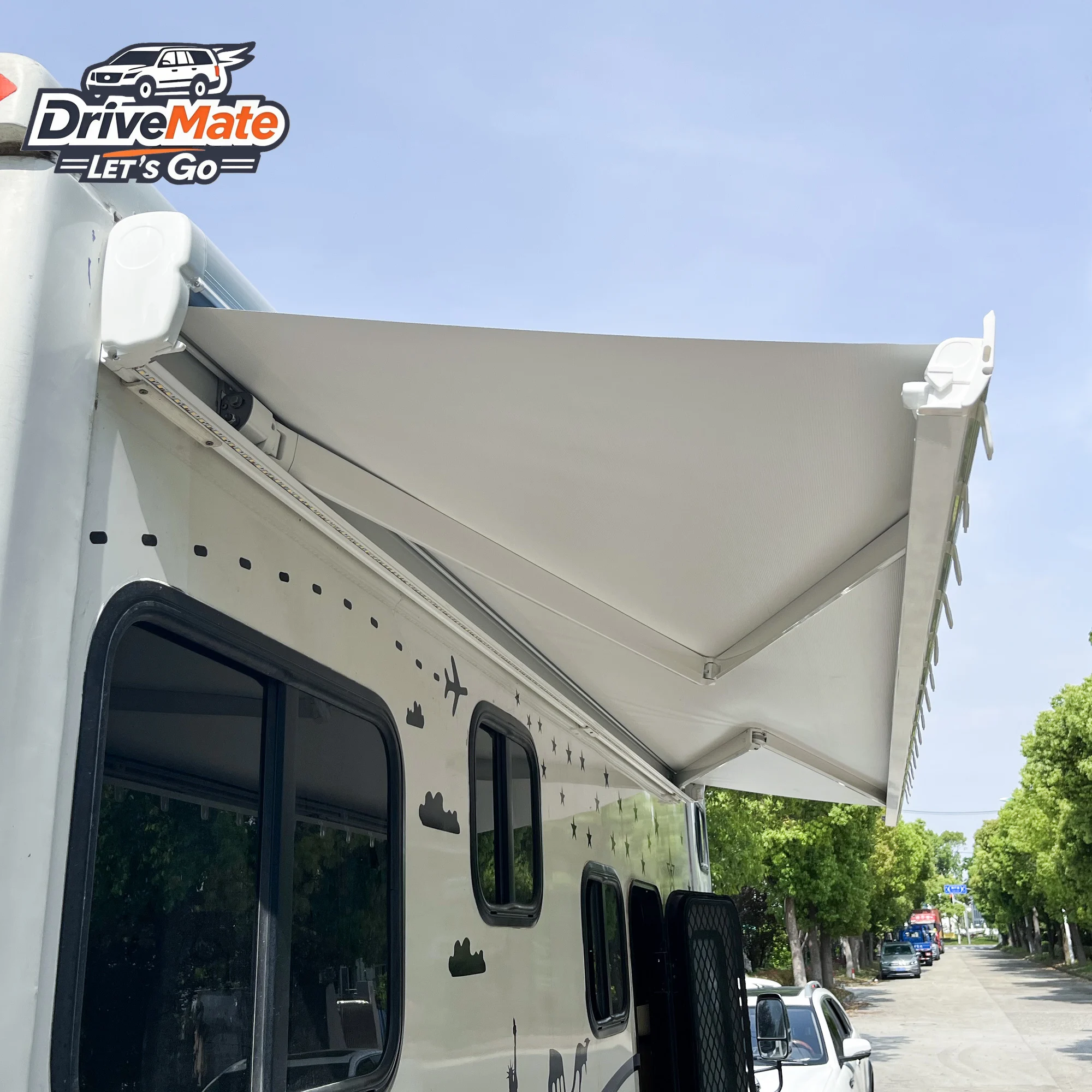 

12V Power Wind Out Caravan Rv Camper Van Awning Wall Mounted for Motorhomes Weatherproof
