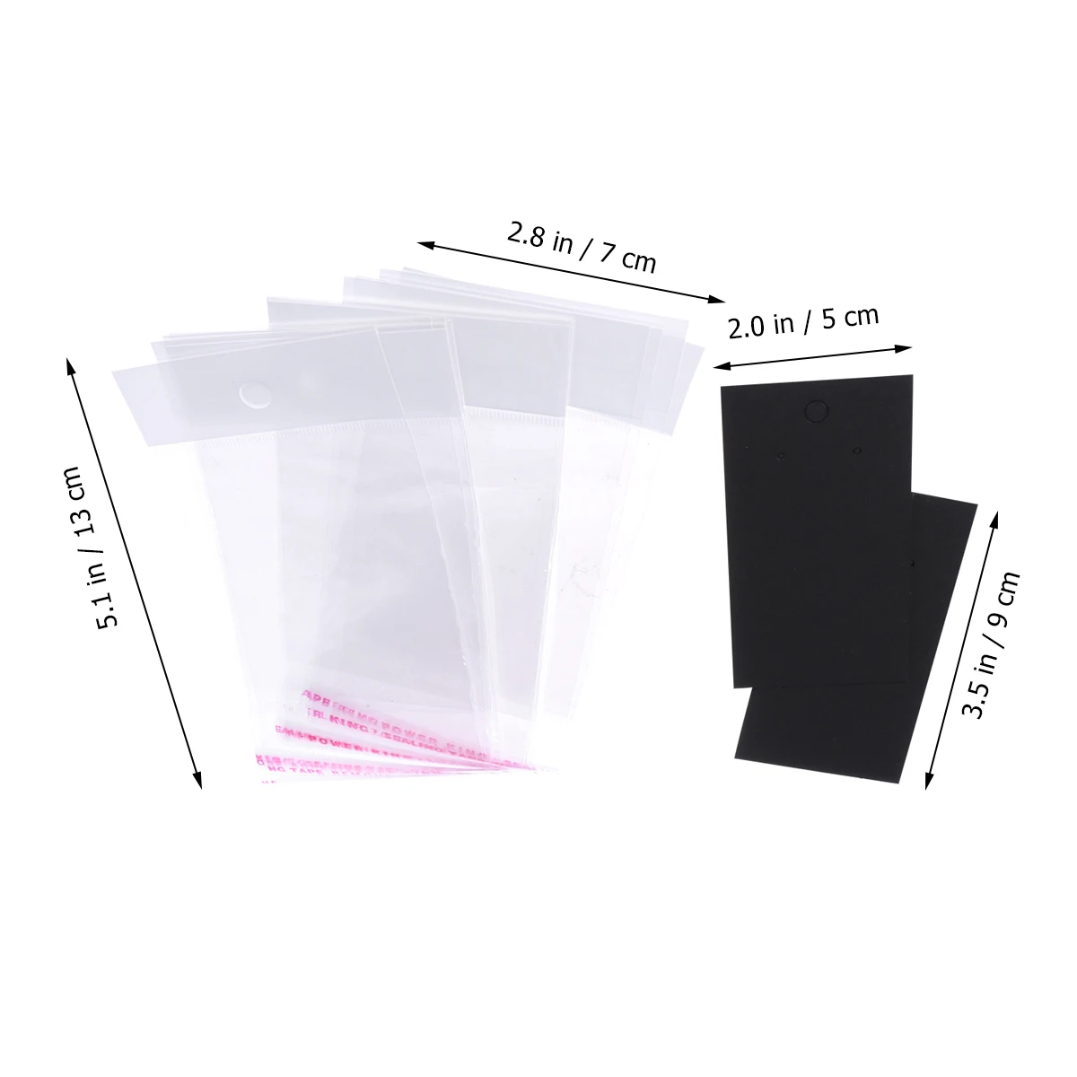 

400pcs Earring Cards Self Adhesive Bags Kraft Paper Tags Black Display Jewelry Storage Packaging Solution Gift Box Bag