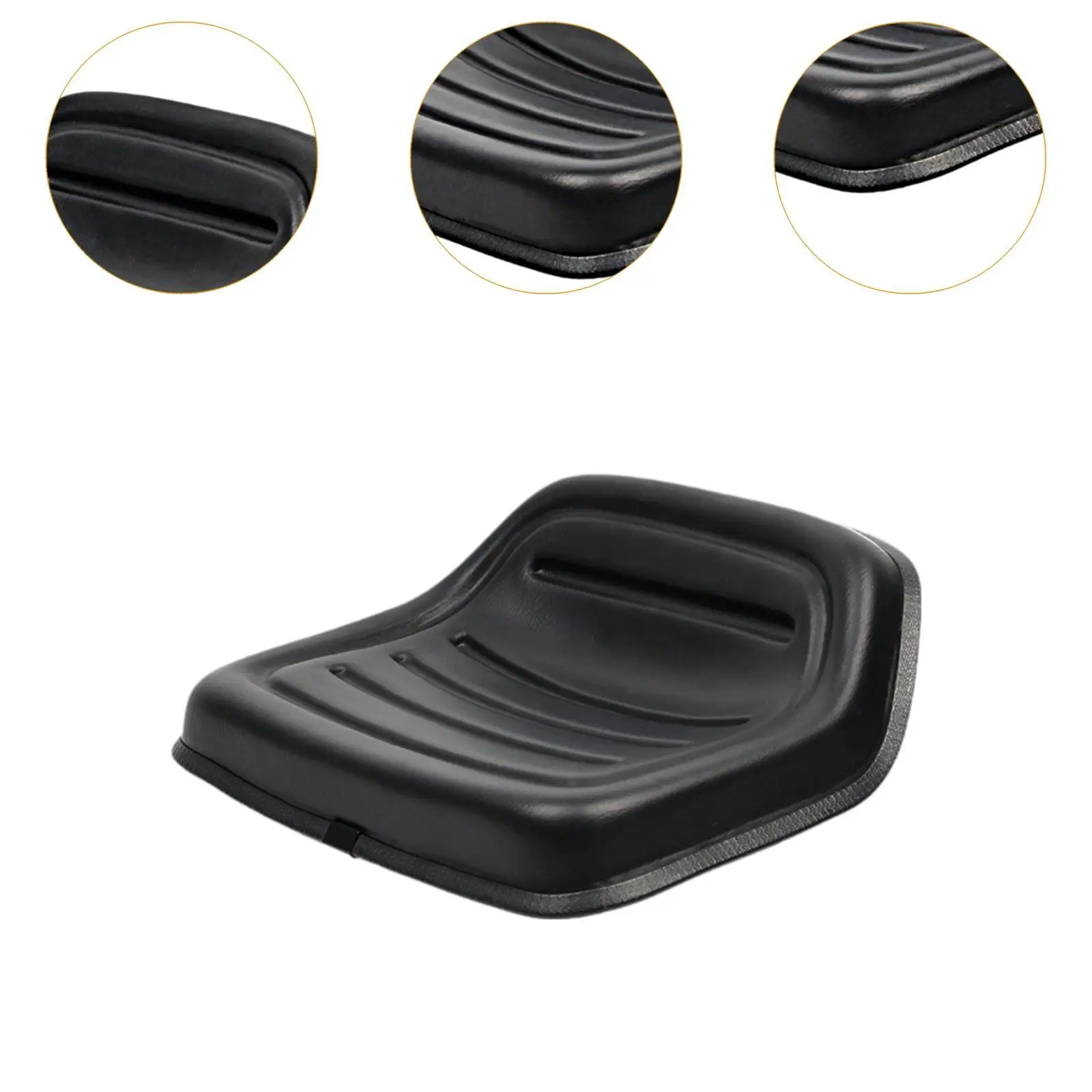 Large Mower Seat Replacement Ergonomic Foam Sponge PVC Artificial Leather Black for Garden Chair on Wheels