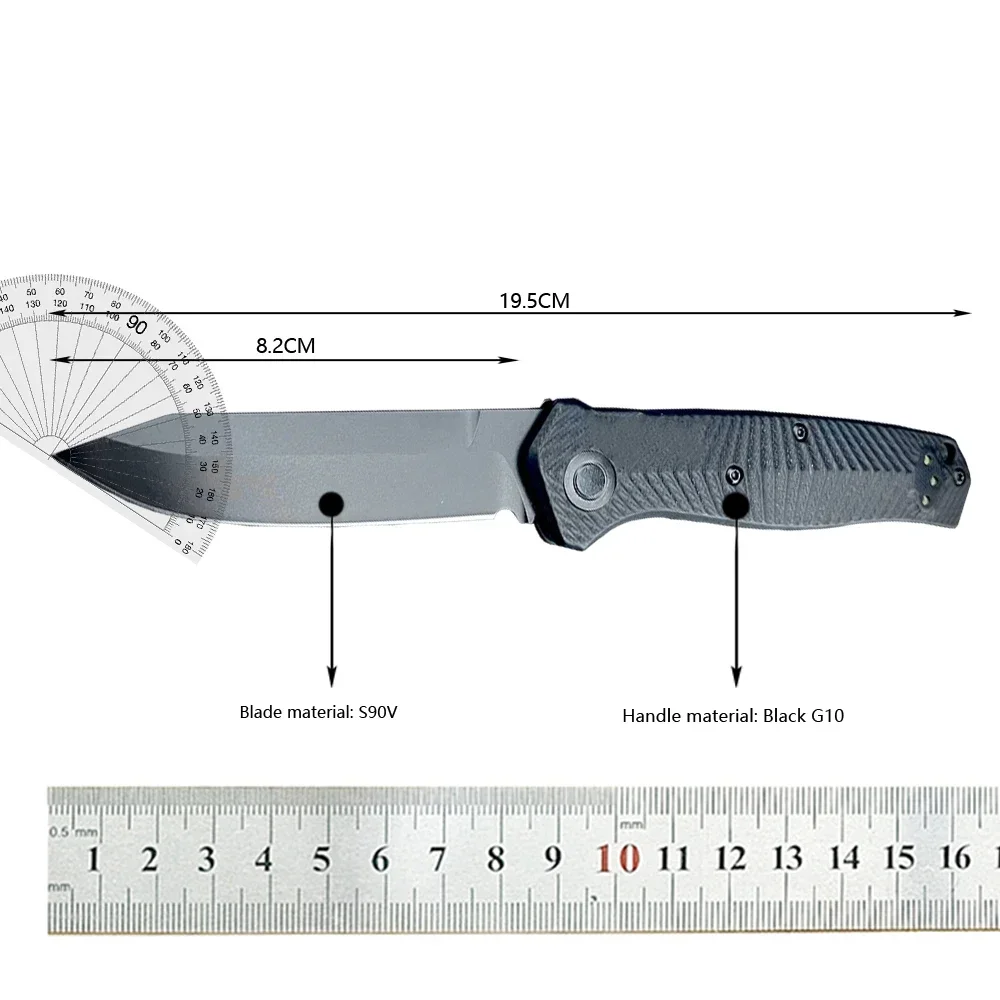 Outdoor Pocket Knife BM 8551 Mediator Assisted Folding Knife S90V Cerakote Plain Blade G10 Handles Defense Hunting Camping Tool