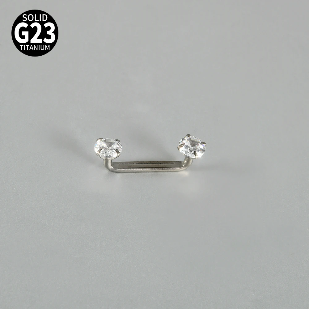 Titanium Microdermal Surface Piercing Barbells with CZ Crystal