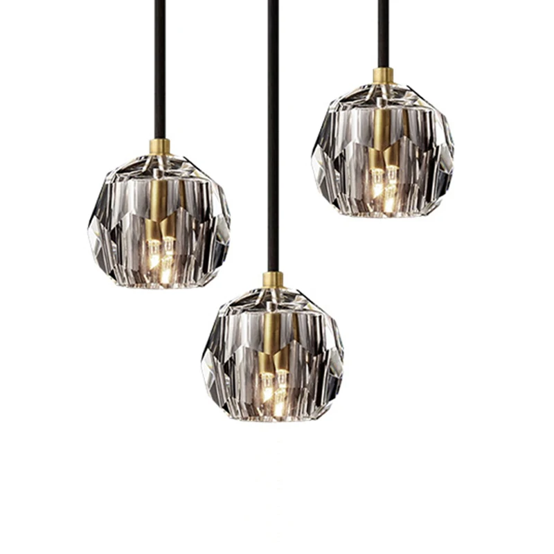 Nordic Gold Dinning Room Pendant Lamp Modern K9 Crystal Light Fixtures for Living Room Kitchen Luminaire Hanging Lamp Home Decor