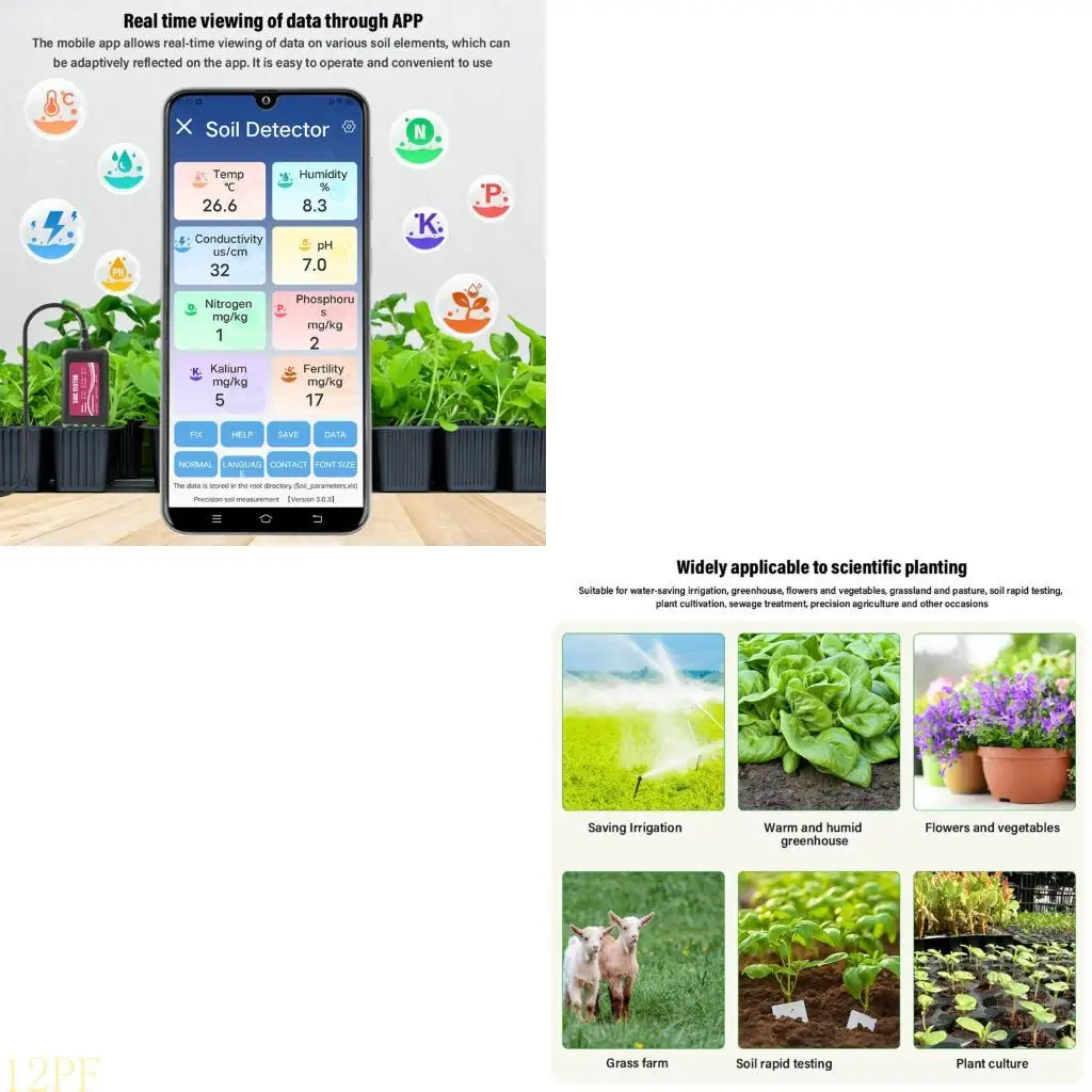 12PF Soil Tester With Temperature And Nutrient Measurement For Intelligent Farming Solution