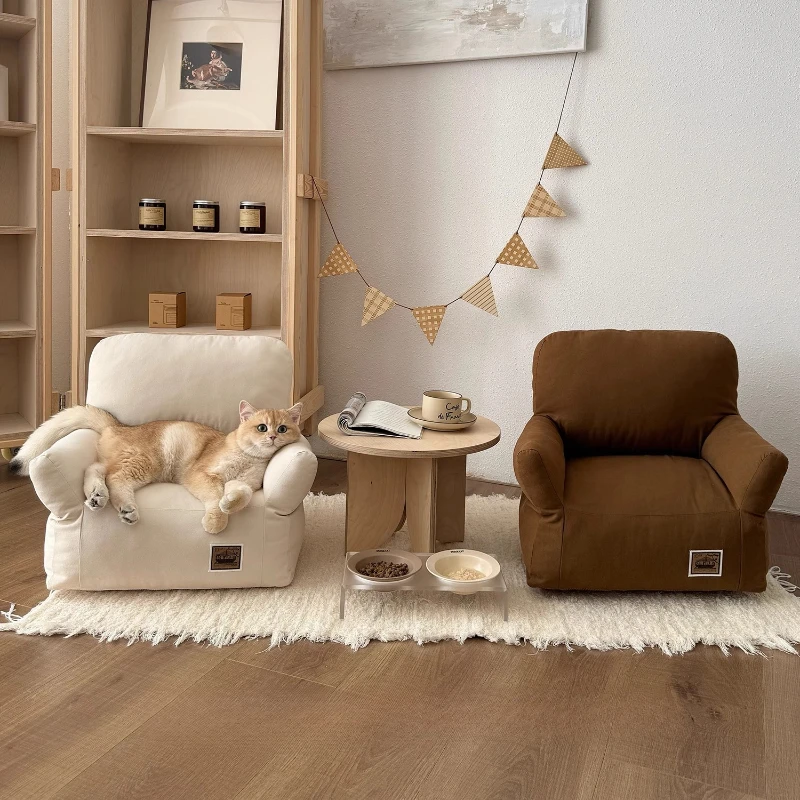 

Ins Pet Sofa Bed Removable and Washable Cat Couch & Dog Lounger All-Season Versatile Pet Furniture Comfortable Plush Cat House