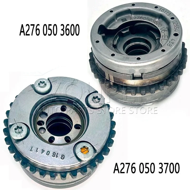 

P/N: A2760503600, A2760503700 - 2PC Intake L + R Camshaft Adjuster Actuators for Mercedes-Benz W205 W218 C212 V6 3.0 3.5L