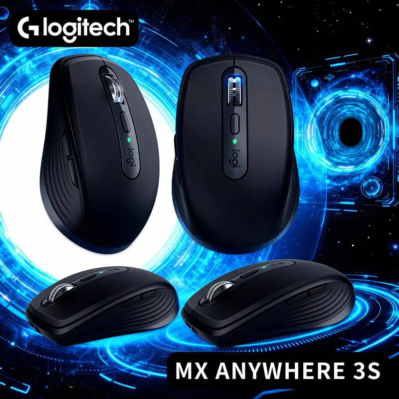 

Logitech MX Anywhere 3S Portable Wireless Mouse, Ultra-Quiet Magnetic Clicks, 8K DPI, Graphite/Rose