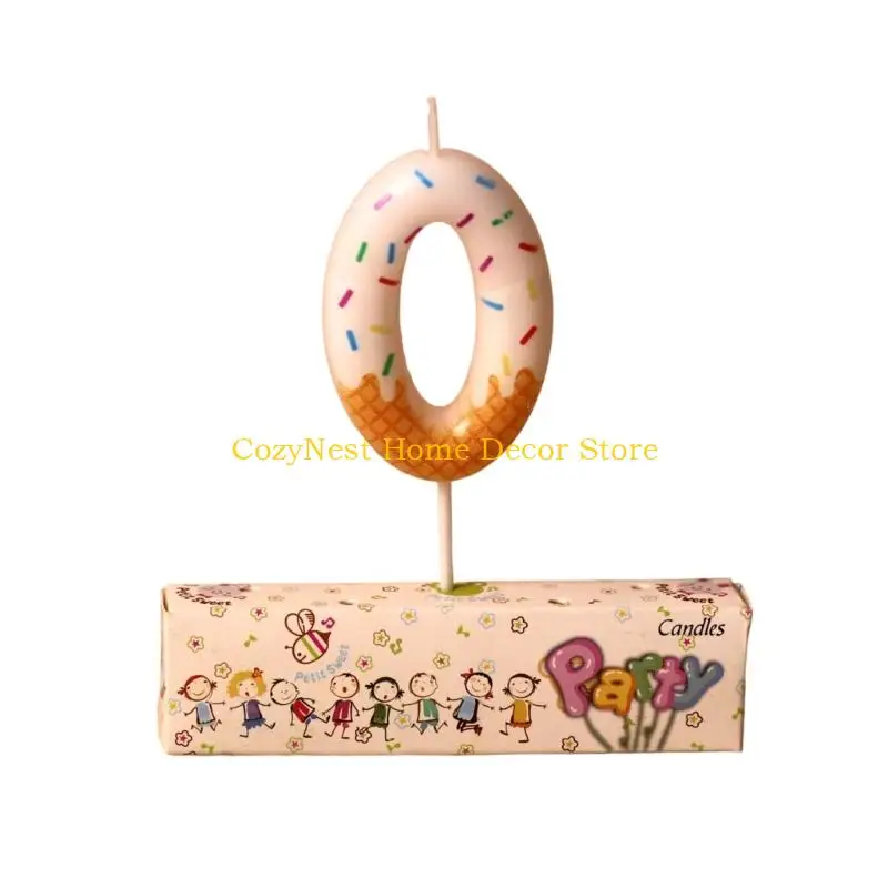 92MF Number Cake Candle with Sweet Sprinkle Finish for Age Display and Birthday Dessert Table Presentation for Family Use