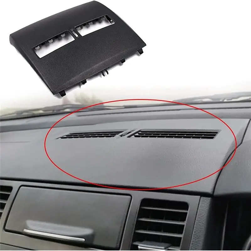 AEE5-Car Front LHD Dashboard Middle Air Conditioner Outlet Vents Cover Replacement 68414-ED50 For Nissan Tiida 2005-2011 - Black