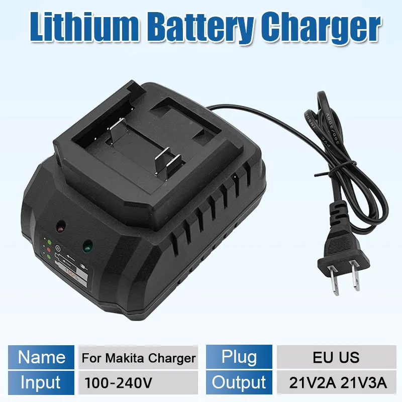 Universal Battery Charger for Makita Model 18V 21V Li-ion BL1415 BL1420 BL1815BL1830 BL1860 Drill Electric Tool Battery Charger