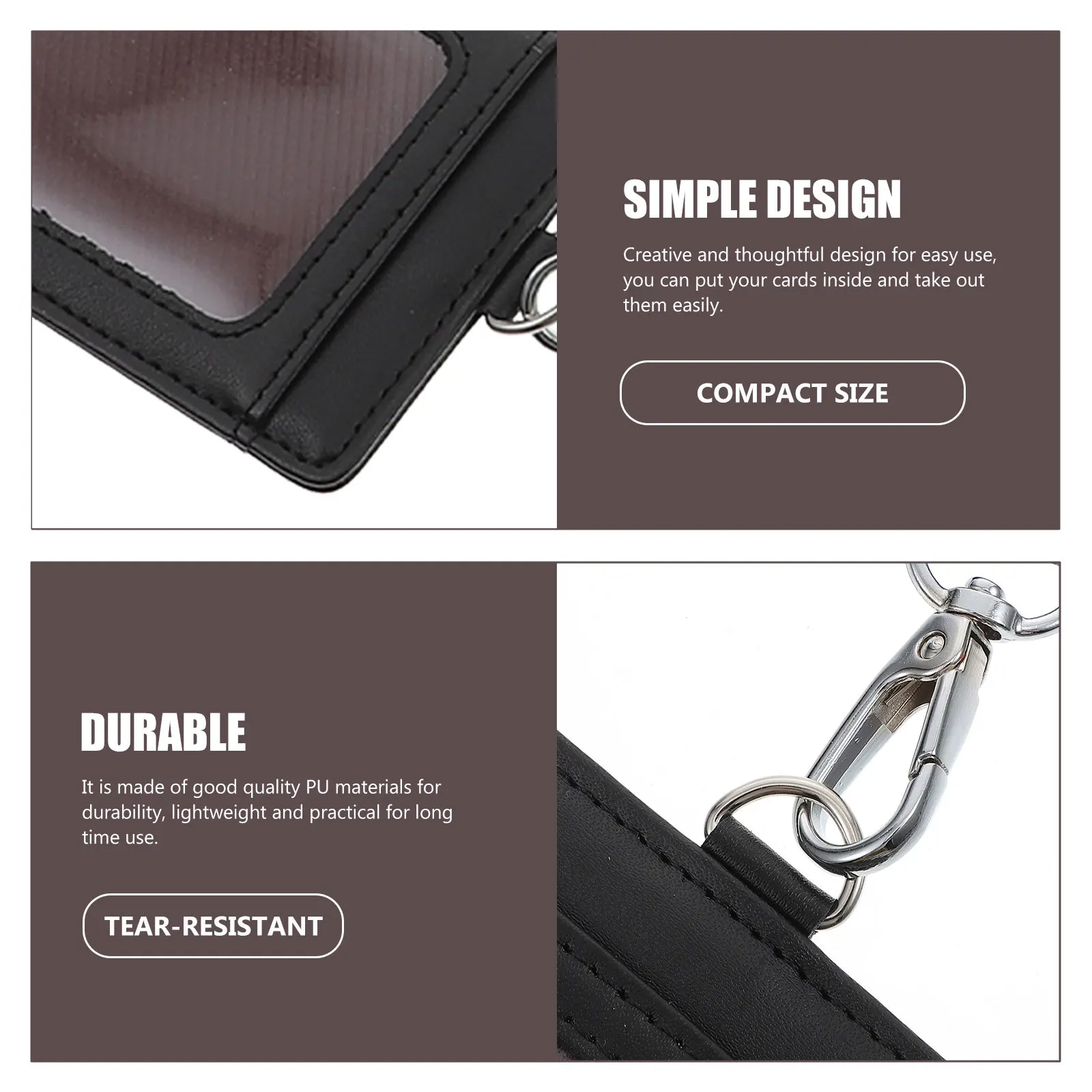 Portable ID Card Holder for Nurses, Teachers & Students – Lightweight PU Credit Card & Badge Protector