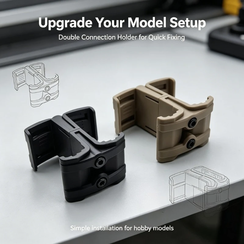 Sturdy Plastic Model Double Connection Holder Dual Slot Fixed Design Hobby Leisure Collection Spare Fittings