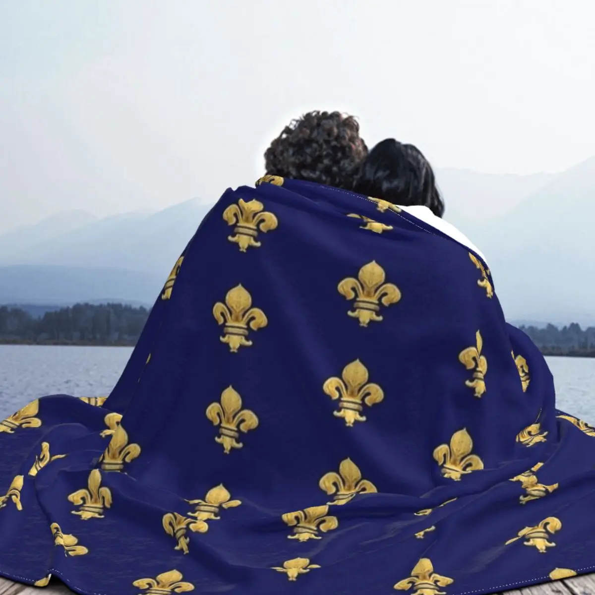 Royal Fleur-De-Lys Blanket Fleece All Season Lily Flower Fleur De Lis Warm Throw Blanket for Bedding Couch Bedding Throws