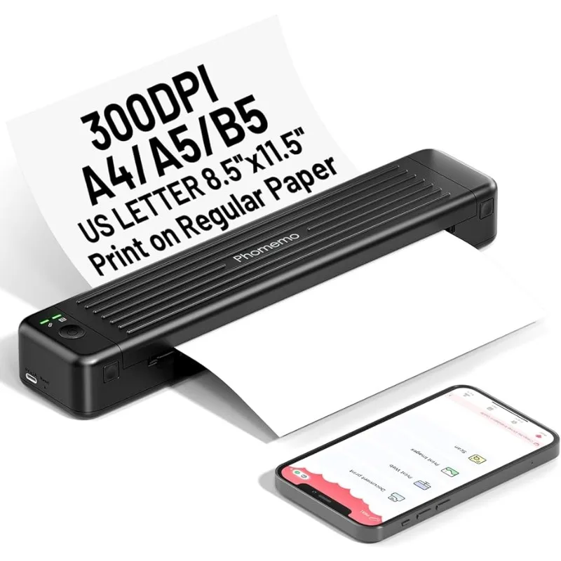 

Phomemo Portable Printers Wireless for Travel, P831 Inkless Thermal Printer Support 8.5'' x 11'' US Letter Regular Copy Paper