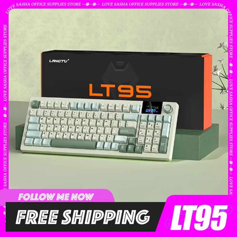 

LANGTU LT95 Keyboard Wireless Bluetooth Gasket Hotswapp DIY UI Screen RGB Customized Gaming Mechanical Keyboard PC Accessory