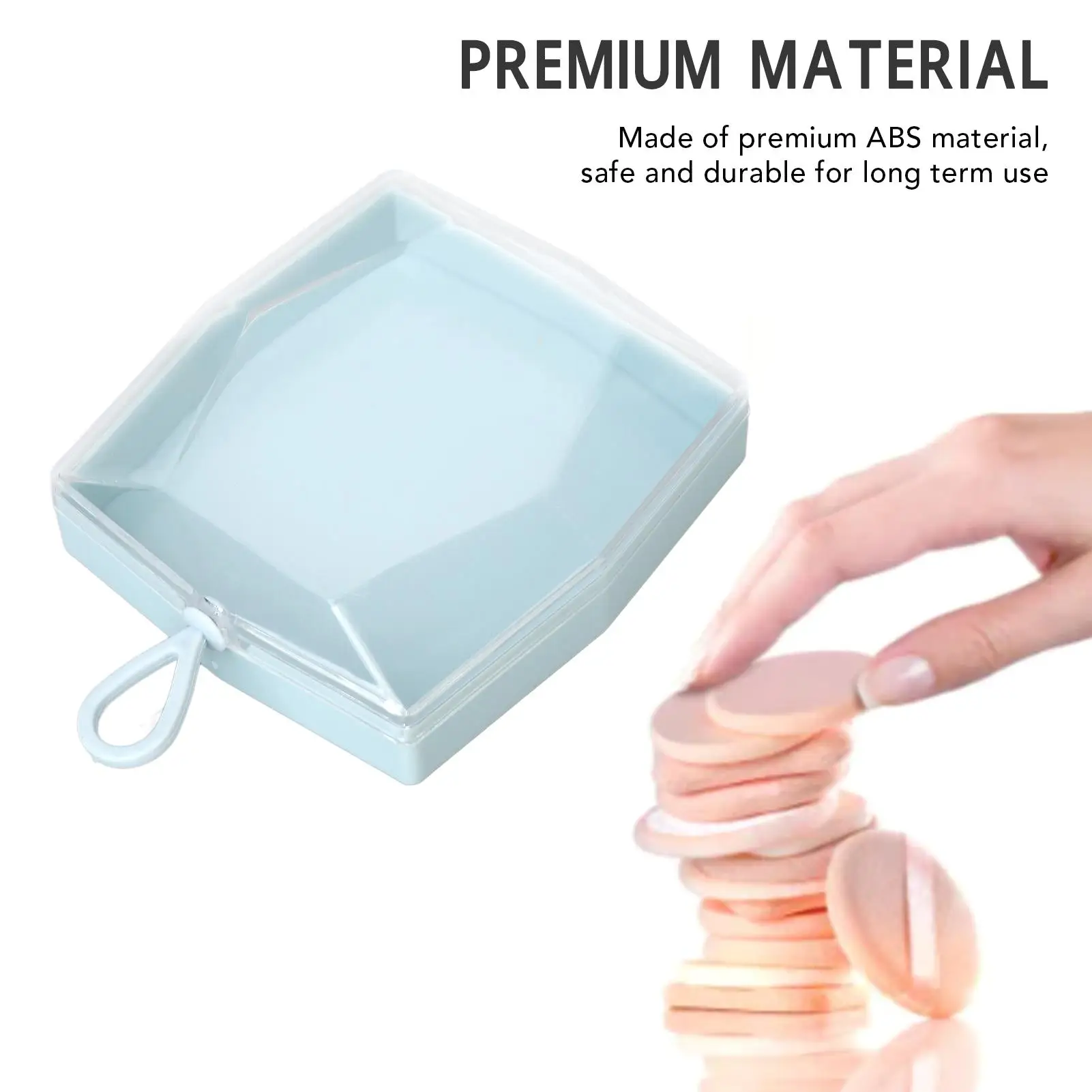 Portable ABS Lightweight Makeup Sponge Holder for necklaces - Exquisite Craftsmanship & Multi-Purpose Puff Storage Box