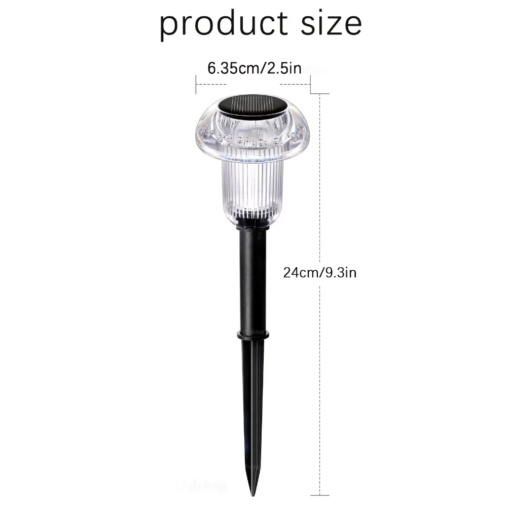  4 قطع من مصابيح المسار الشمسية - إضاءة LED نابضة بالحياة على شكل فطر للممر/الحديقة/الممر/الممر/ديكور الحديقة #5