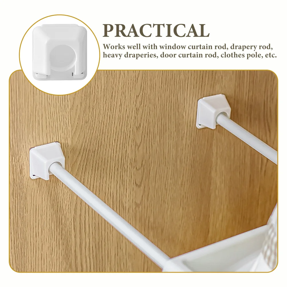 

4pcs Rod Support Brackets Pole Rest Hangers Holders Plastic Wall Mount Curtain Rod Bracket Sturdy Decorative Kitchen Bedroom