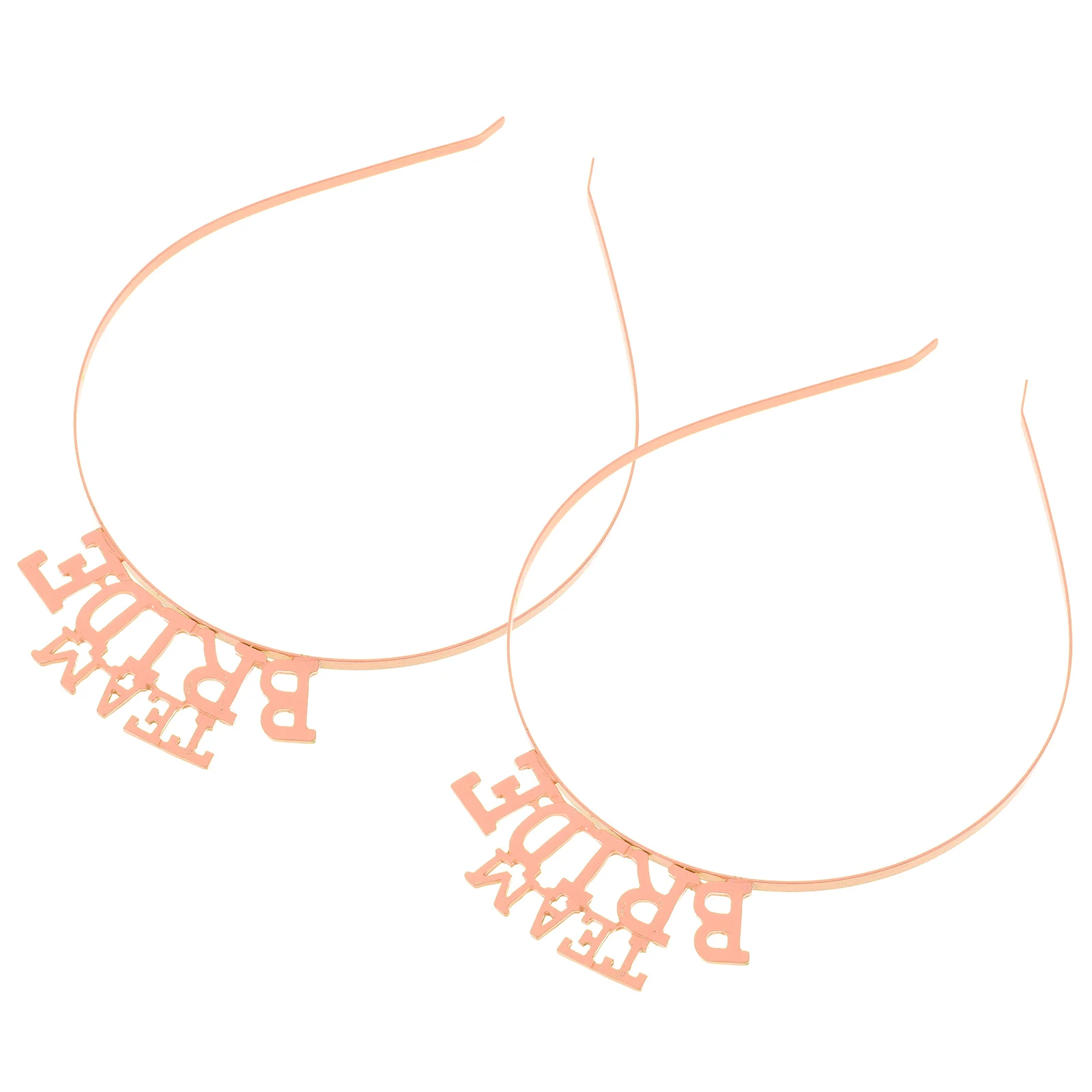 

2pcs Bridal Hair Accessories Zinc Alloy Rose Gold Wedding Headwear Creative Clasp Simple Hoop Party Photo Props Birthday Gift