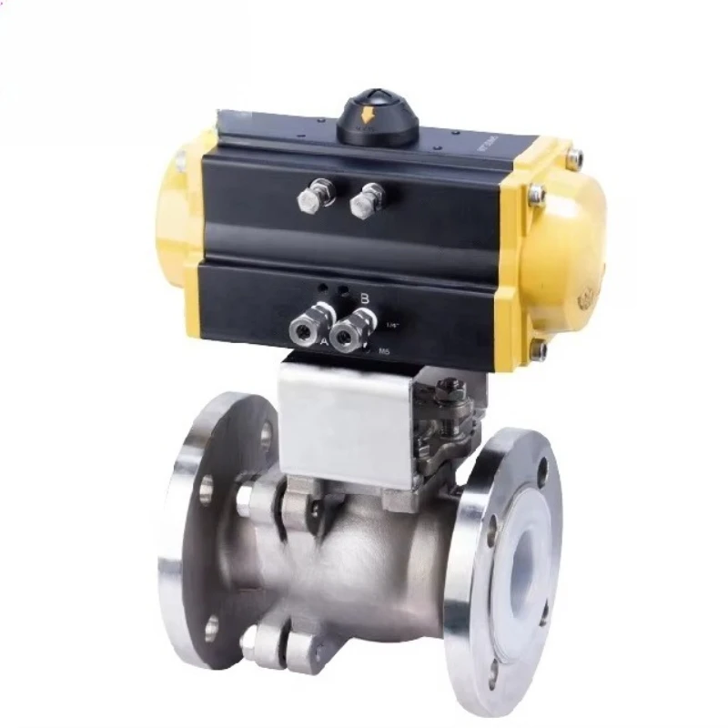 

Corrosion-resistant fluorine-lined pneumatic ball valves