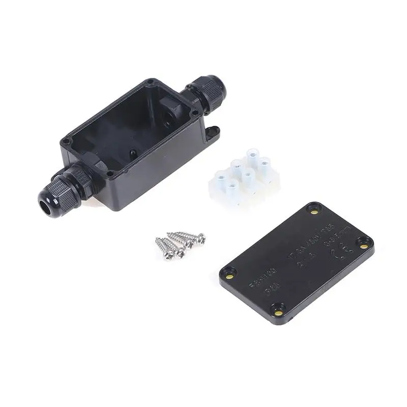 New-2Way IP66 Outdoor Waterproof Cable Connector Junction Box With Terminal 450V