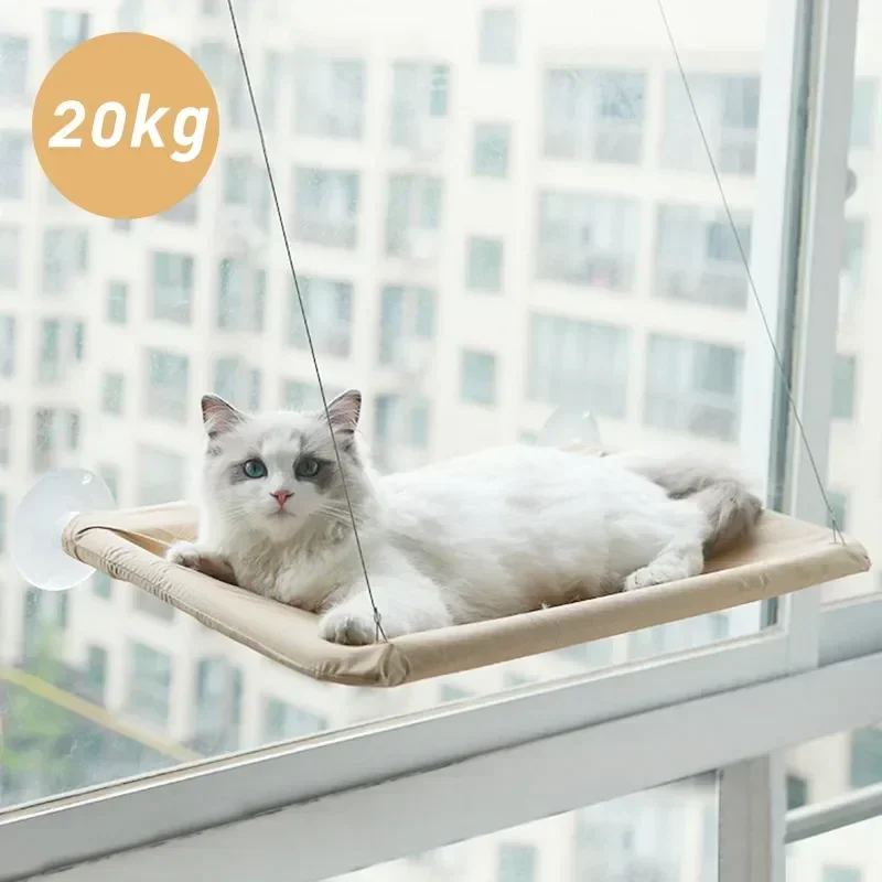 20KG Pet Cat Hammock Hanging Cat Bed Bearing Comfortable Cat Sunny Window Seat Mount Kitten Climbing Frame Pet Accessories Cats