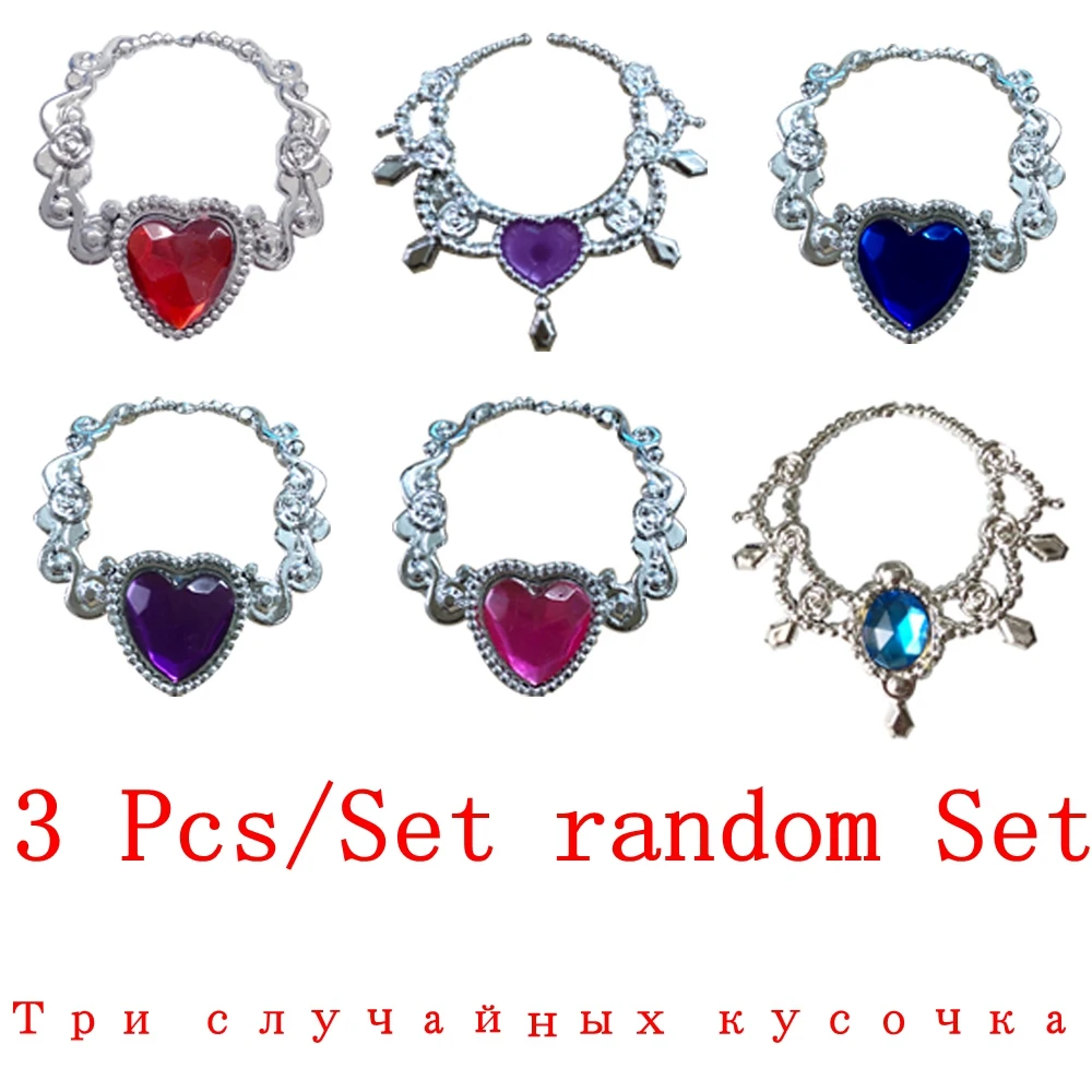 3 Pcs/Set Fashion Crystal Plasti Necklace For 1/6 Doll Accessories Princess Doll Jewelry Necklace For 30 CM Doll Party Toys