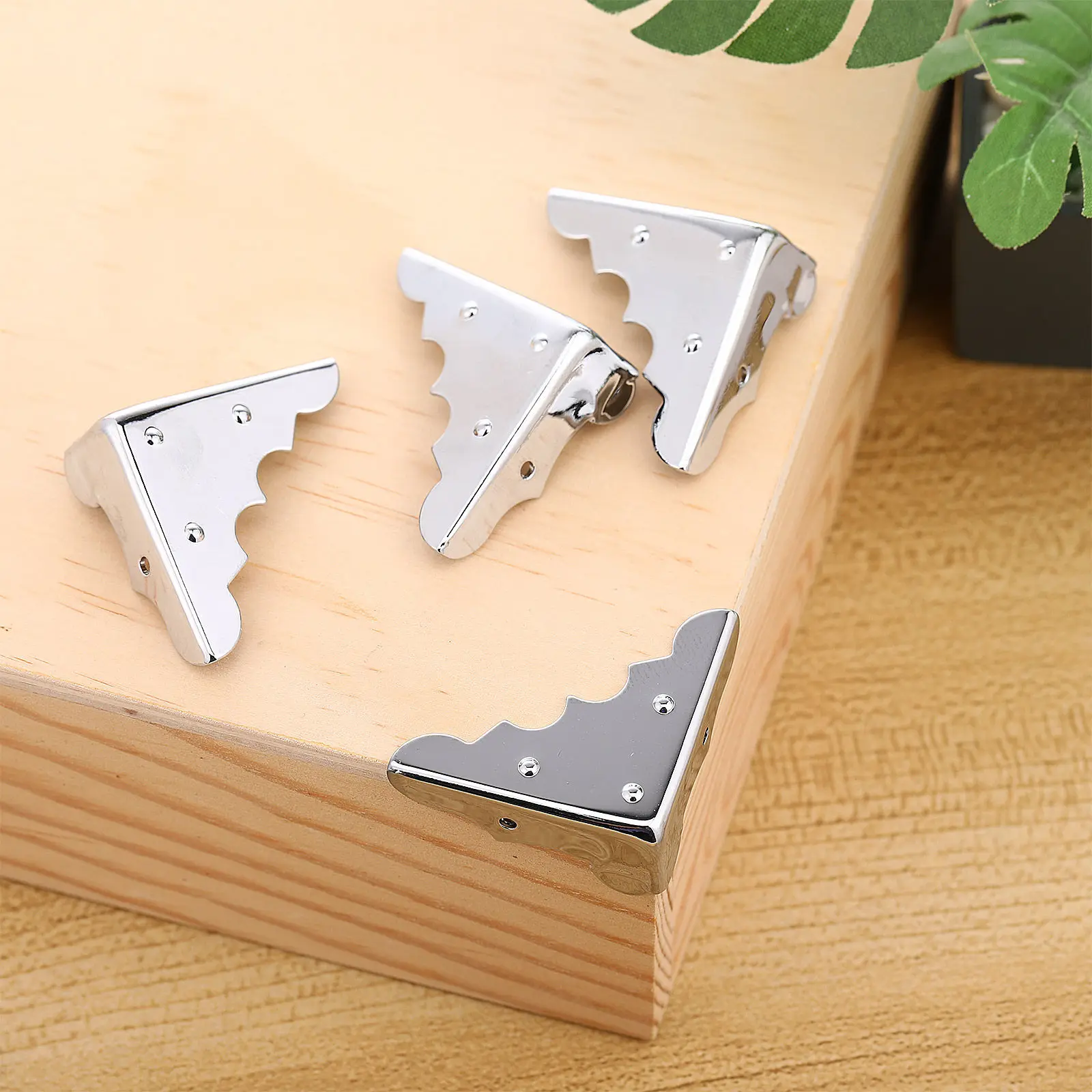 4Pcs Guitar Box Corner Protector Metal Decorative Replacement Cover Silver for Guitar Case Jewelry Gift Box Scrapbook Album