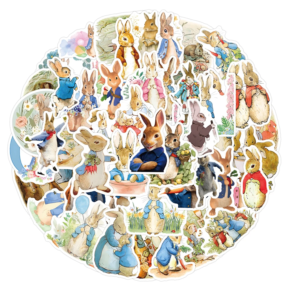 10/30/50pcs Peter Rabbit Cartoon Stickers Funny Graffiti Decal Waterproof DIY Phone Notebook Bike Laptop Cute Decoration Sticker