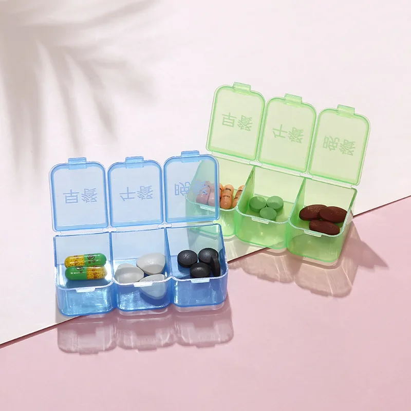 Simple 3 Grids Weekly 7 Days Tablet Pill Box Holder Medicine Storage Organizer Container Case Mini Small Pill Case