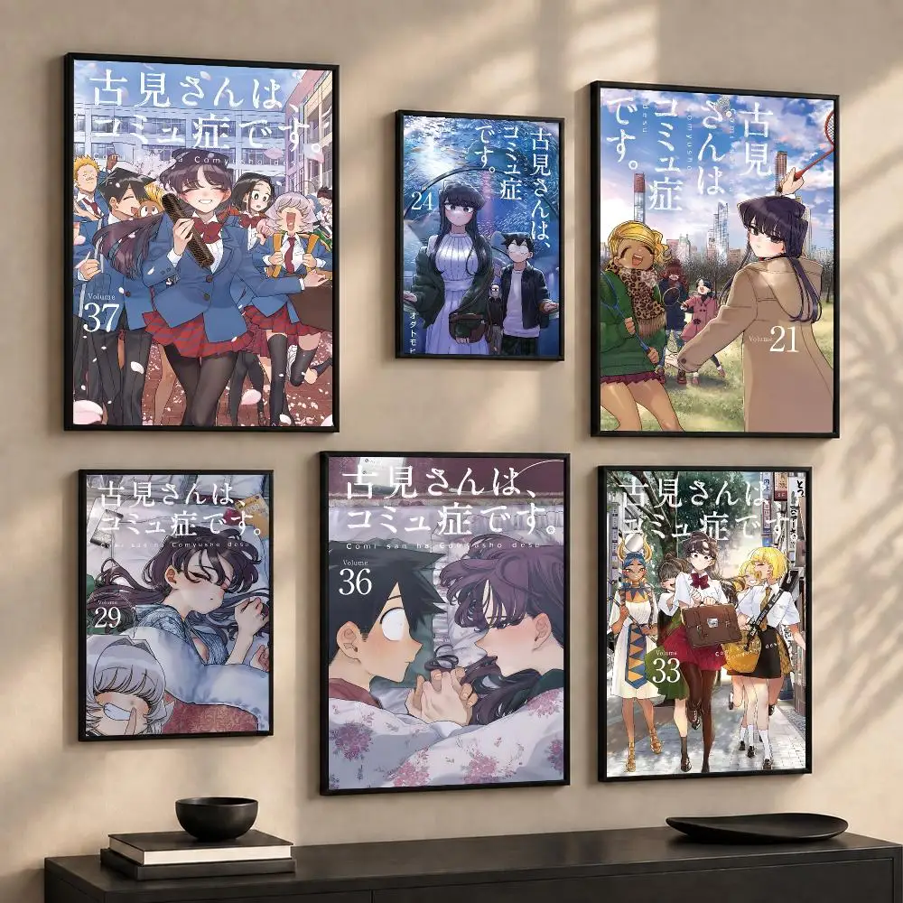 Cute Anime K-Komi Can't C-Communicate Poster Wall Art Print Sticker for Bedroom Living Room Dorm Office Modern Home Decor Gift