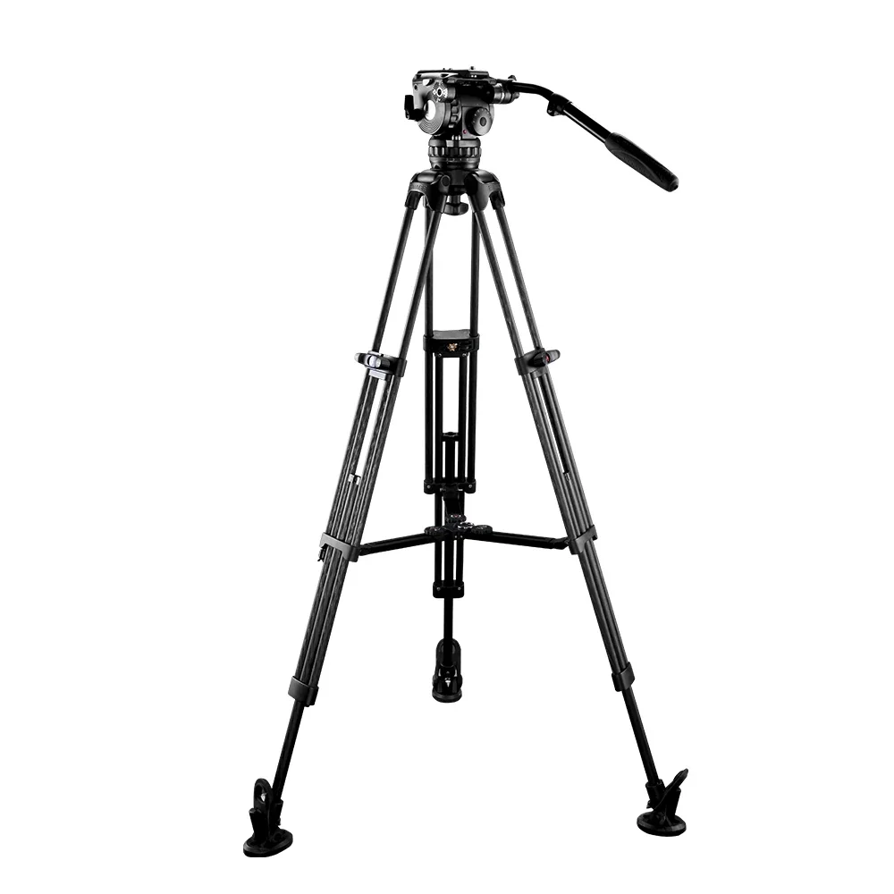 E-IMAGE EG10C2 Professional Video Tripod with 75mm Fluid Head and Carbon Fiber Tripod