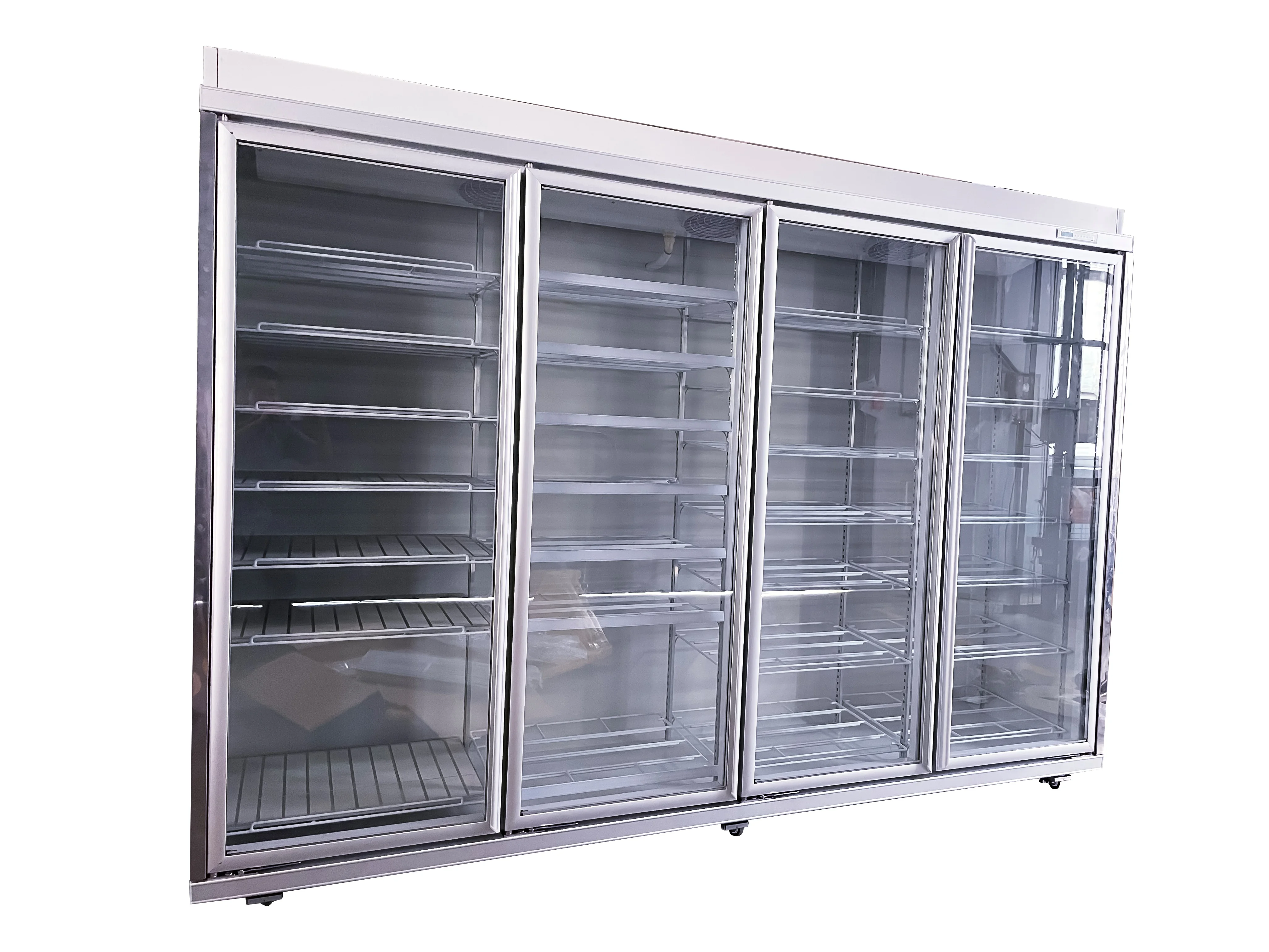Vertical Large Capacity 4 Glass Door Display Cooler Beverage Refrigerators Fridge