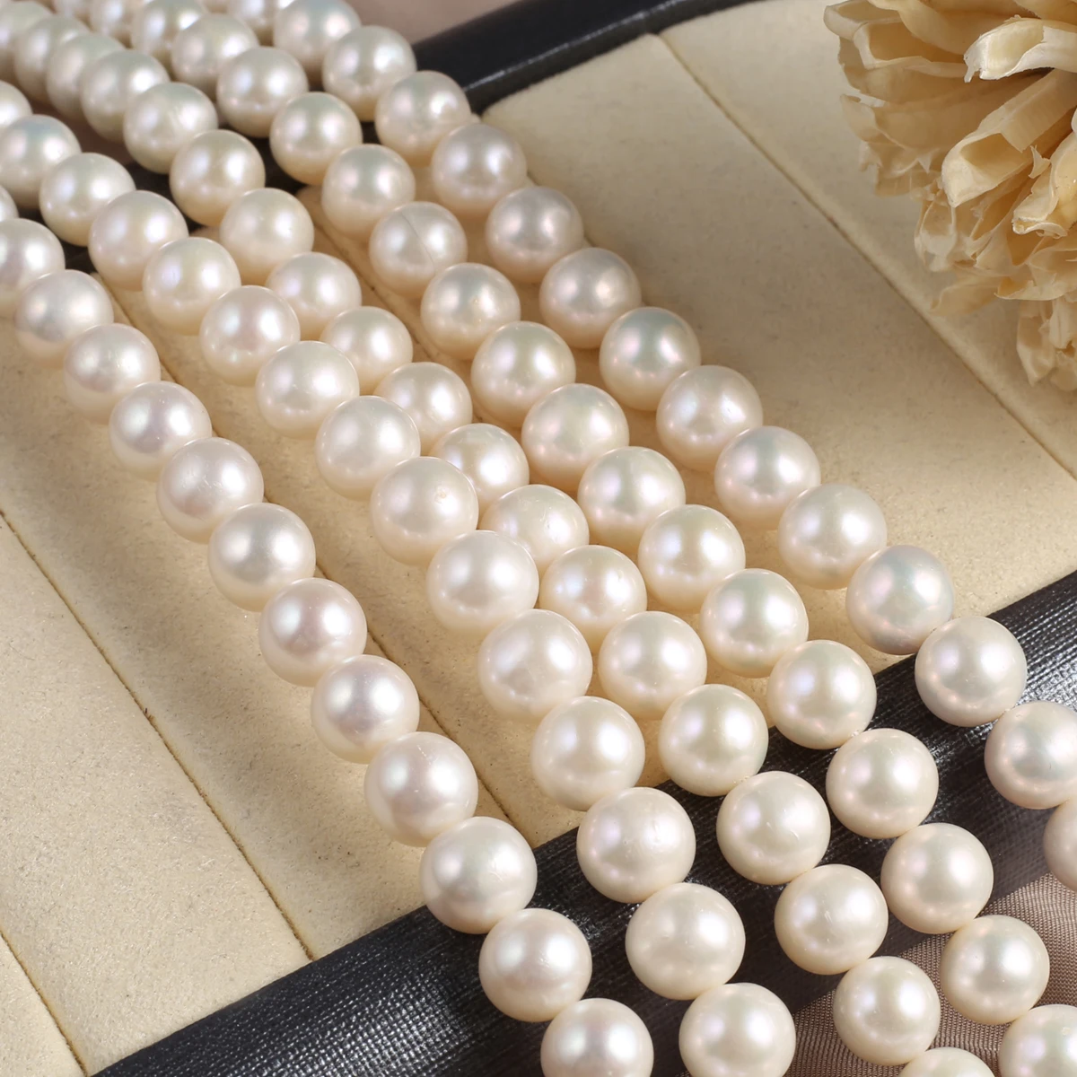 Natural Pearl Punch Bead Exquisite Shape Elegant Appearance for DIY Jewelry Making Handmade Bracelet Necklace Length 36cm