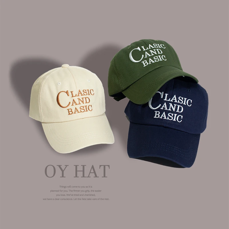 Hat Fashion Brand Ins Baseball Cap Female Summer Peaked Cap Male Letter Embroidered Soft Top Curved Brim Face-Looking