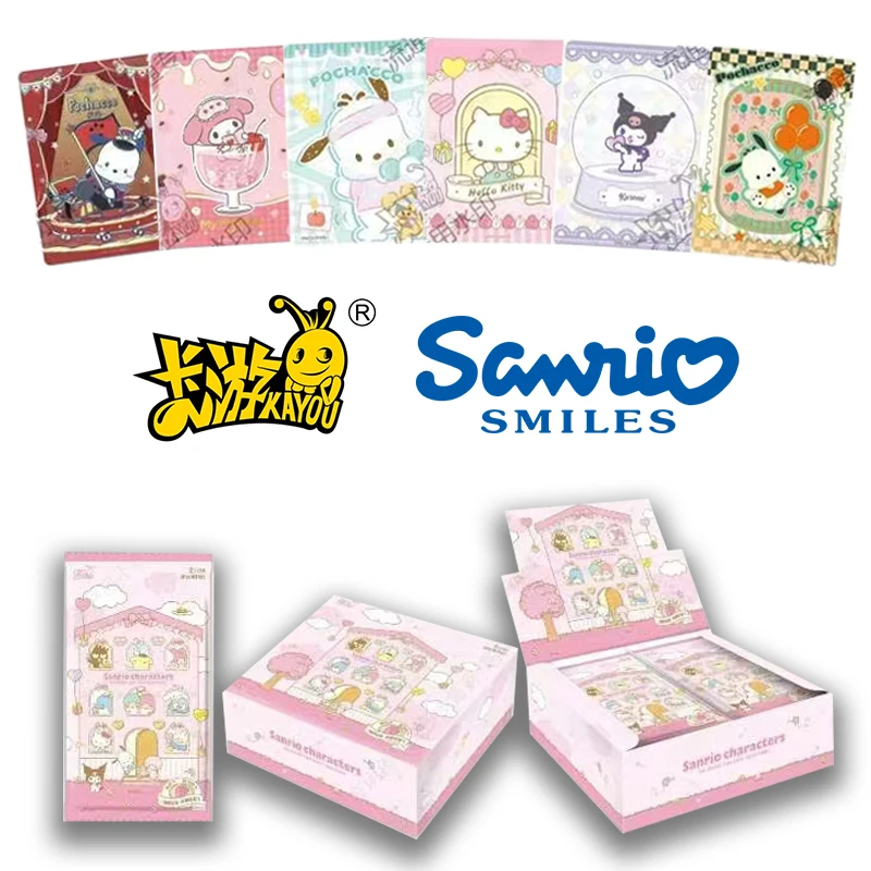 KAYOU Genuine Sanrio Mengmeng Collection Card Fun Shadow Pack HelloKitty Kuromi Cinnamoroll Pink Cute Collection Card Toy Gift