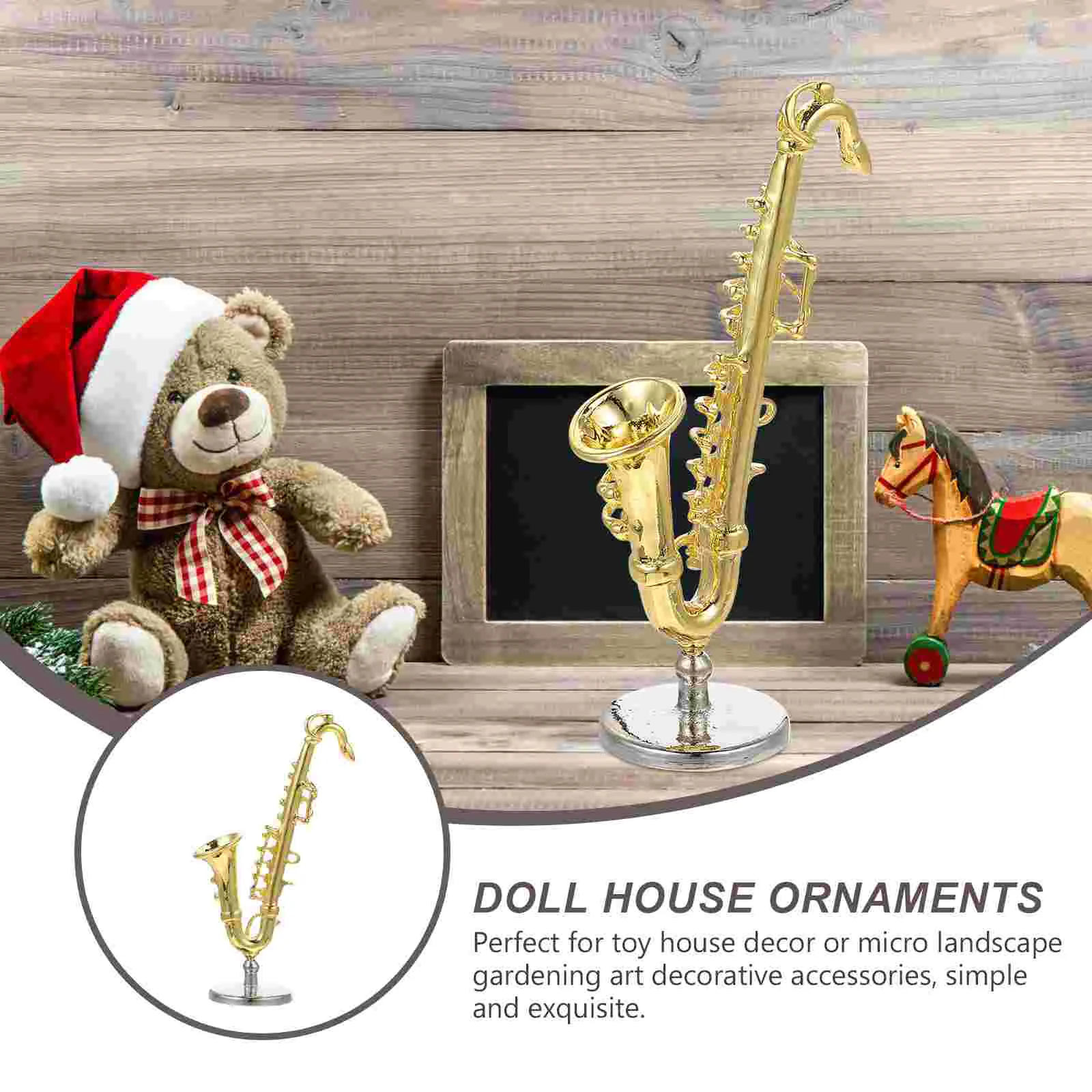 Modèle de saxophone musical pour enfant, décor de maison, décoration de simulation, alliage domestique