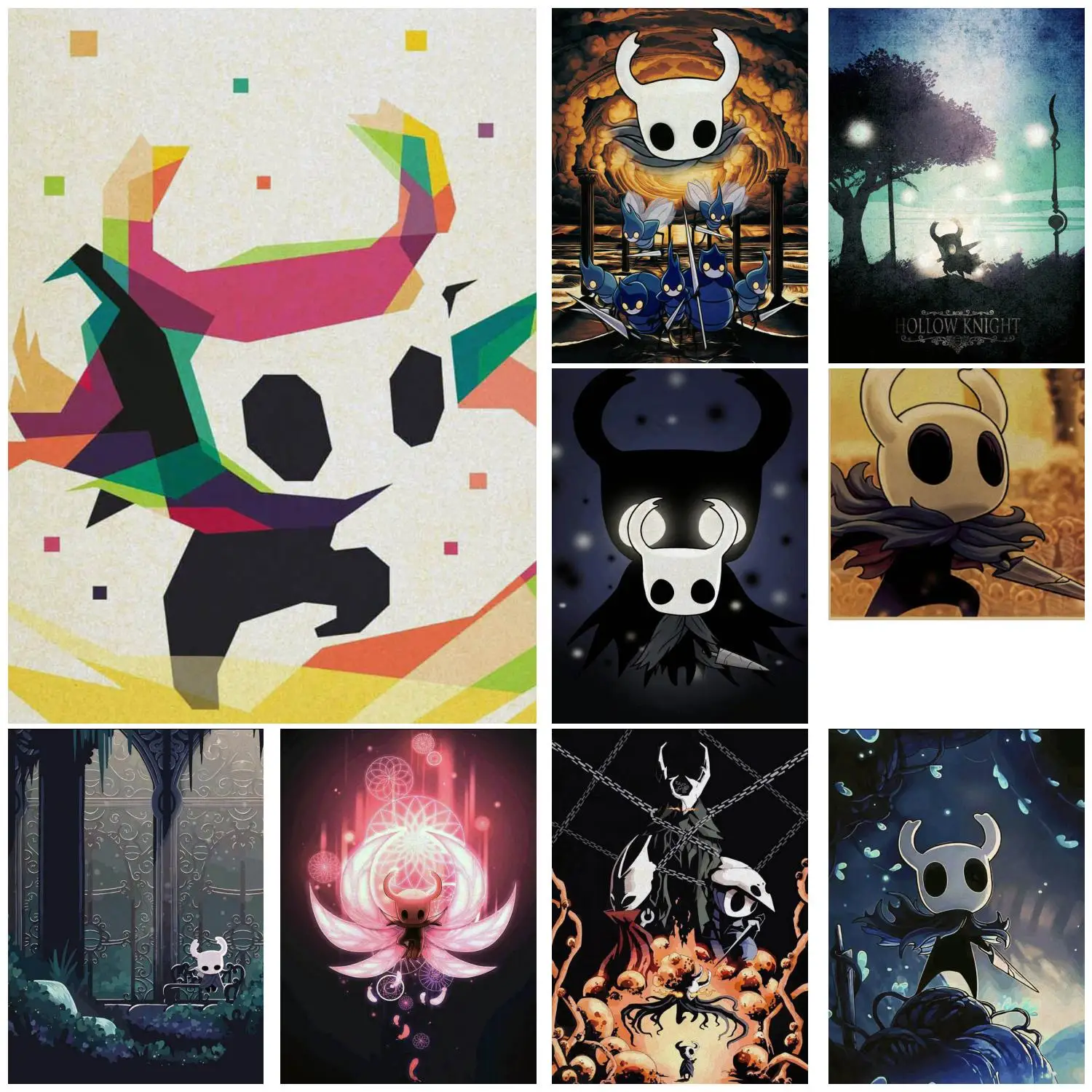 Classic Japanese Game Hollow Knight Canvas Poster Print Wall Art Anime Retro Vintage Painting Home Room Decor New