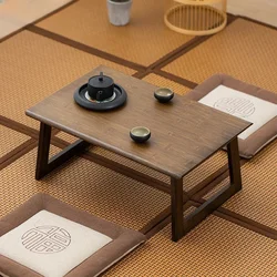 Walnut Colored Tatami Wooden Low Ground Desk Floating Window Bed Study Table Small Coffee Table Home Furniture
