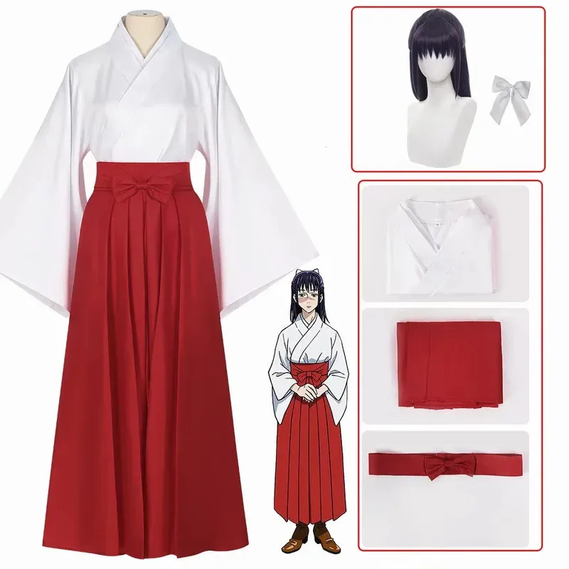 

Anime Jujutsu Kaisen Iroi Utahime Cosplay Costume Utahime Iroi Kimono Uniform Wig Full Suit Halloween Costume for Women